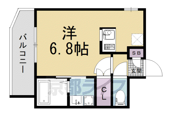 APPARTAMENTO御所東(ワンルーム/1階)の間取り写真