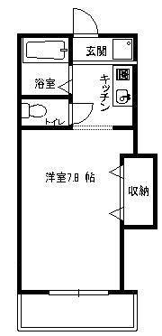 ハイツひばり(1K/1階)の間取り写真