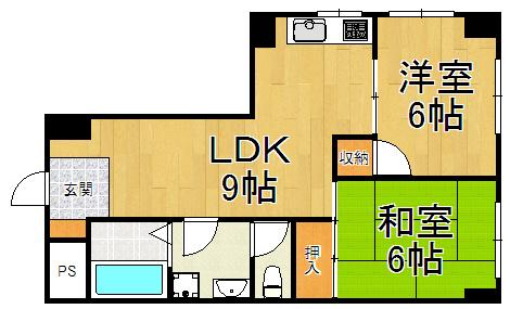 ベリオ武庫(2LDK/3階)の間取り写真