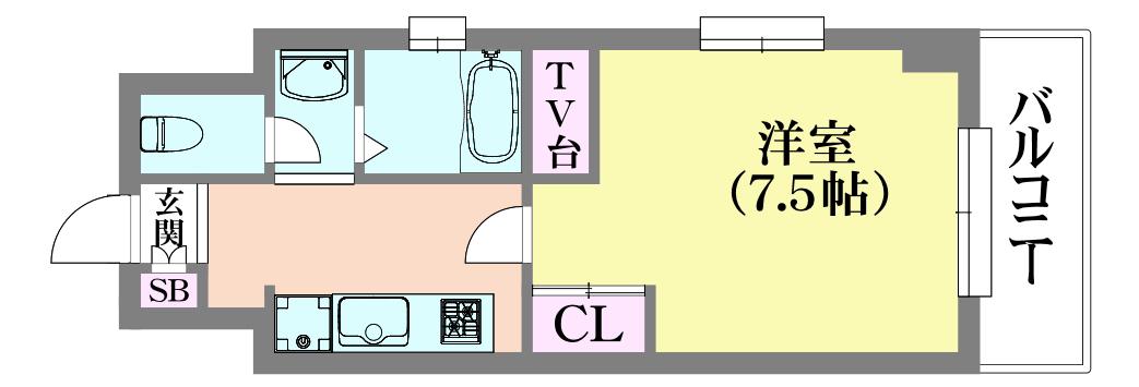 M・PARK・ウエスト(1K/5階)の間取り写真