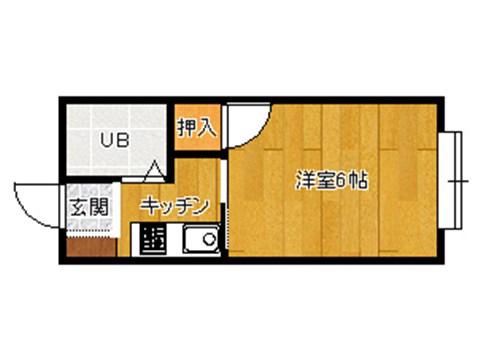 幸ハイツ(1K/1階)の間取り写真
