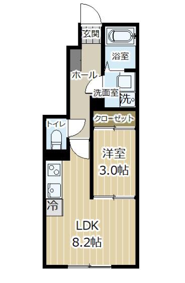 NORI(1LDK/1階)の間取り写真