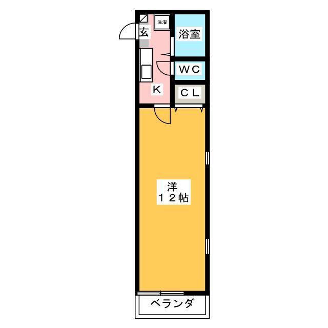 ミリアビタ実籾A(1K/2階)の間取り写真