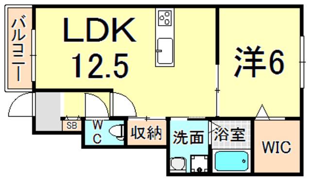 LA VITA FELICE(1LDK/1階)の間取り写真