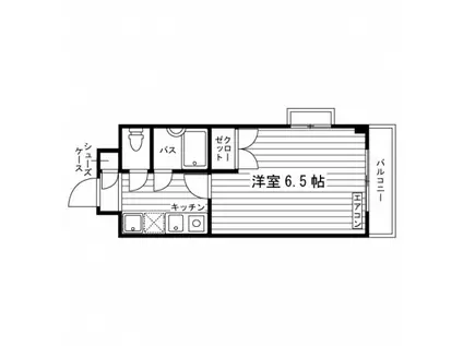 タウンビルツチヤ(1K/6階)の間取り写真