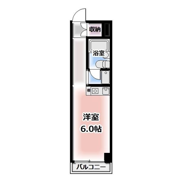 ステップ21(ワンルーム/4階)の間取り写真