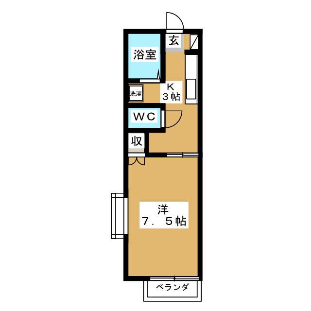 J-HILLS(1K/1階)の間取り写真