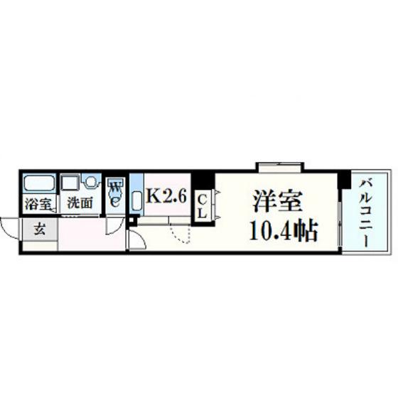 グラビスコート上幟町(ワンルーム/11階)の間取り写真