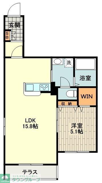 メゾン・クラージュ立川(1LDK/2階)の間取り写真