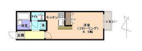 ティーベリー目白(1K/2階)の間取り写真