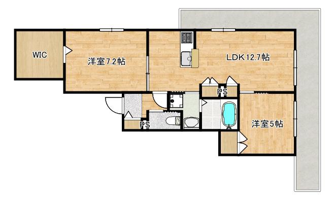 さくらBLOOM(2LDK/3階)の間取り写真