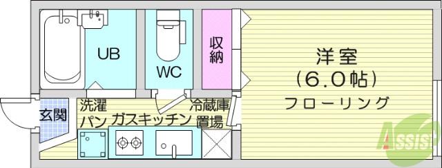 ビレッジ柏木(1K/2階)の間取り写真