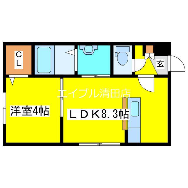 LIEN KITAHIROSHIMAIII(1LDK/1階)の間取り写真