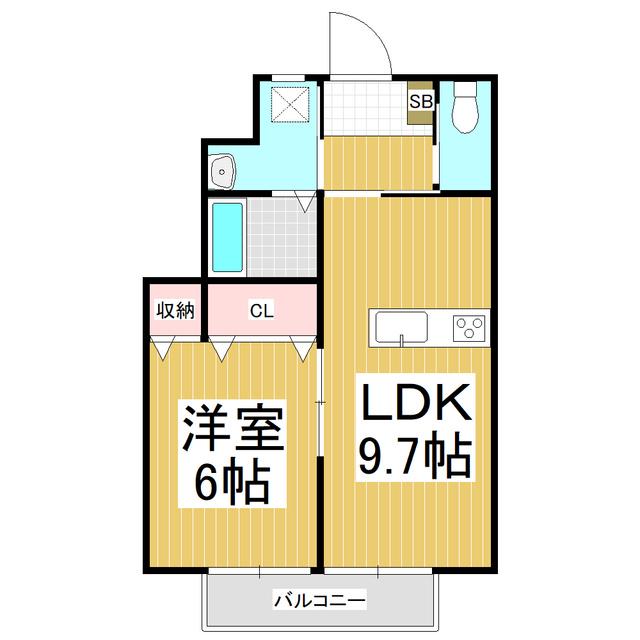 ボヌール(1LDK/1階)の間取り写真