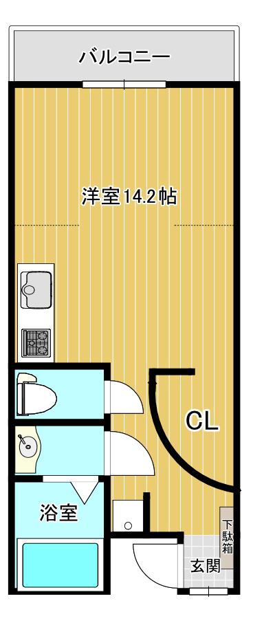 MAISON DE MUTSUMI(ワンルーム/1階)の間取り写真