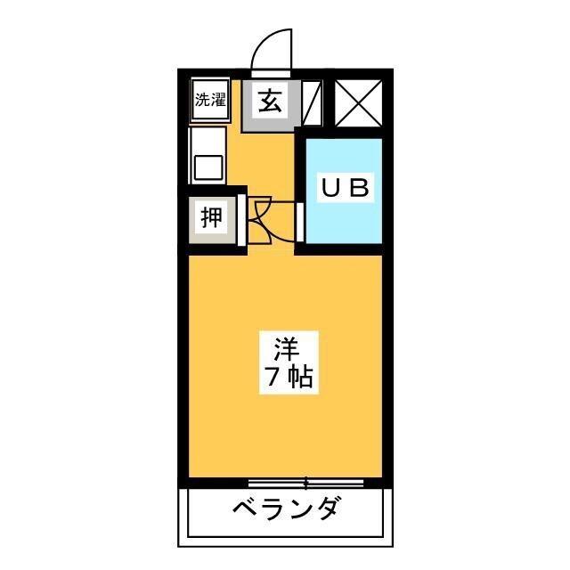 マルベリーハイアットIII(ワンルーム/2階)の間取り写真