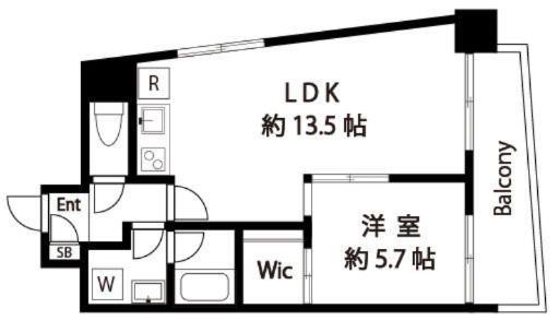 リヴェール・キワ(1LDK/9階)の間取り写真