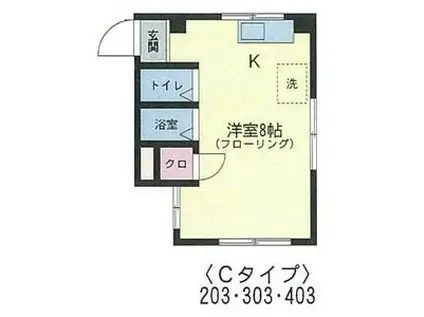 フォルテ(ワンルーム/4階)の間取り写真