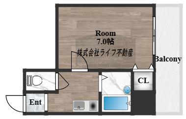 サンライフ近江堂(1K/1階)の間取り写真