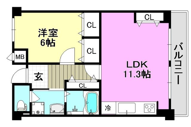 ハイムボナール(1LDK/2階)の間取り写真