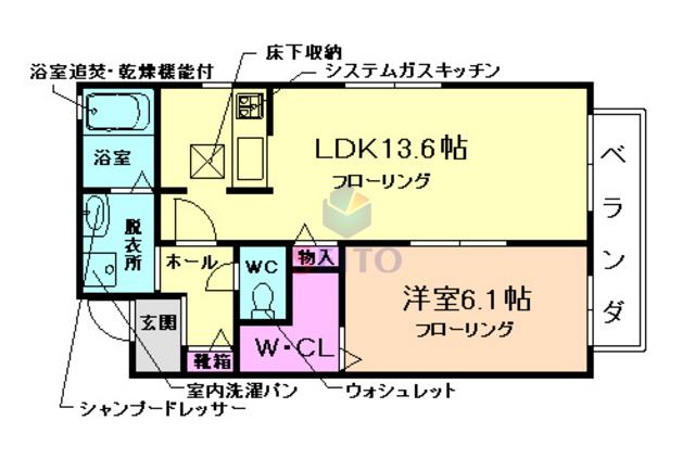 さくらコート(1LDK/1階)の間取り写真