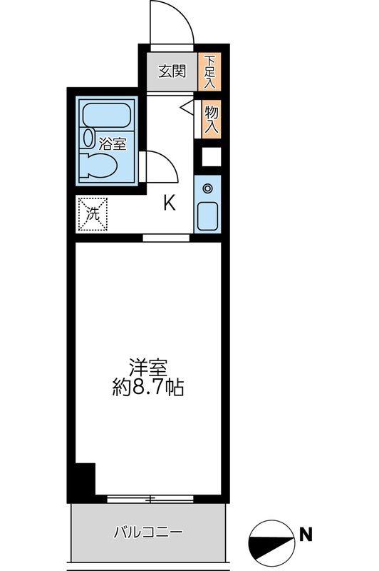CASSIA南浦和(ワンルーム/5階)の間取り写真