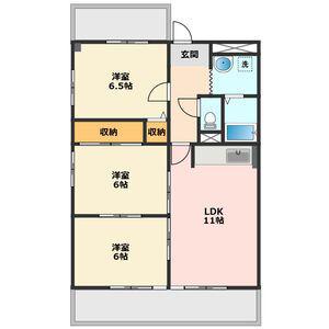 杉山マンション(3LDK/1階)の間取り写真