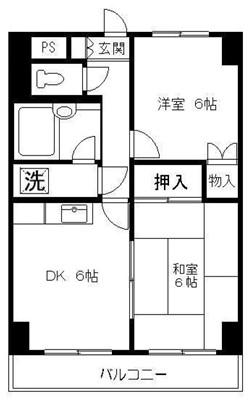 ハイツアオキ第1(2DK/5階)の間取り写真