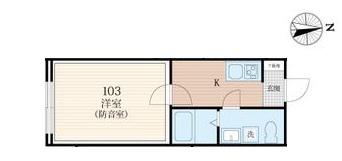 ラシクラス西大井(1K/B1階)の間取り写真
