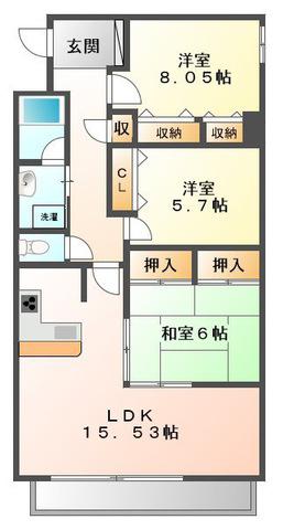 エレガンス甲子園(3LDK/2階)の間取り写真