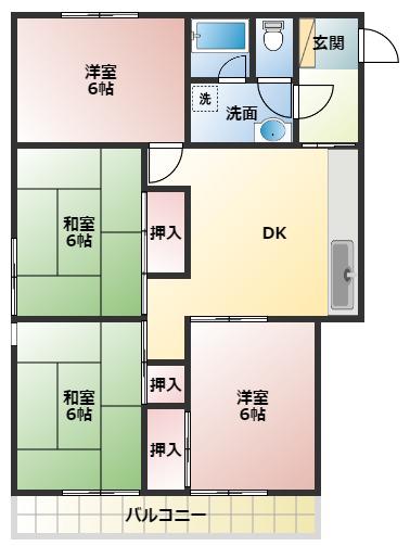高木第7ビル(4DK/5階)の間取り写真