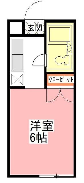 AQUAアパート堀之内(1K/1階)の間取り写真
