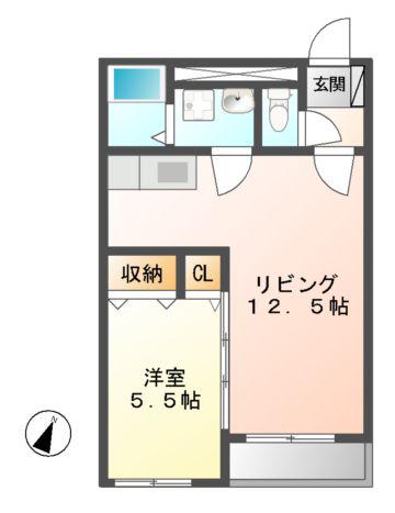 ハートフルYNS(1LDK/1階)の間取り写真