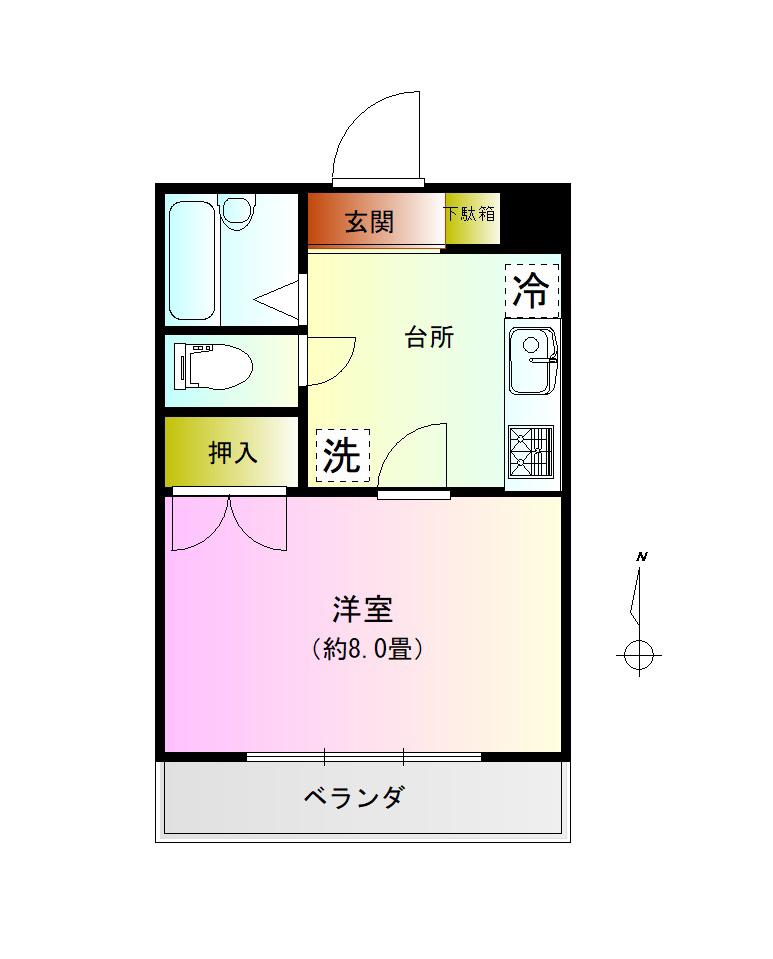 第III清水コーポ(1K/2階)の間取り写真