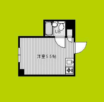 堀江グリーンハイツ(ワンルーム/2階)の間取り写真