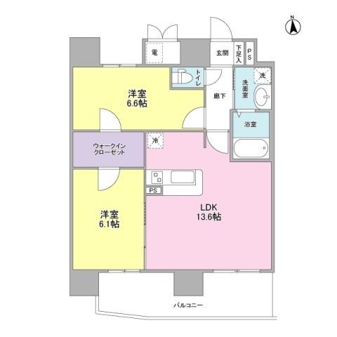 KMレジデンス堺東駅前(2LDK/11階)の間取り写真