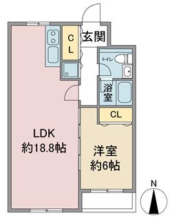 パークマノア(1LDK/3階)の間取り写真