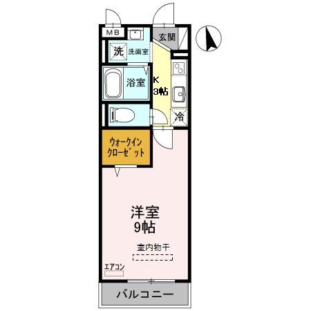 グレイス(1K/2階)の間取り写真