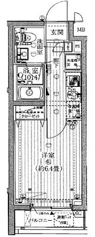 プレールドゥーク池袋(1K/2階)の間取り写真