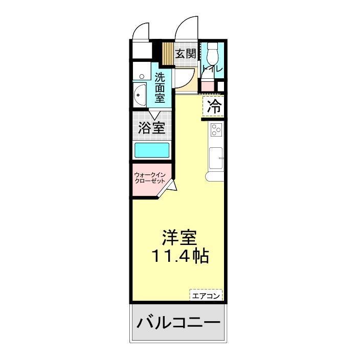 カテリーナ長府(ワンルーム/3階)の間取り写真