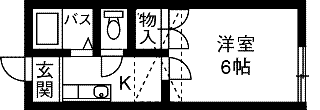 ピュアリバーサイド小針(1K/2階)の間取り写真