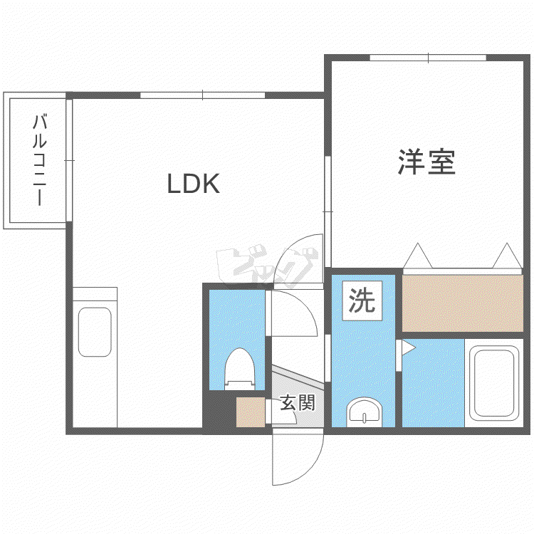 グランディール南郷13(1LDK/3階)の間取り写真