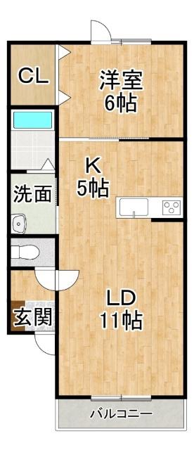 CASACHIC(1LDK/3階)の間取り写真