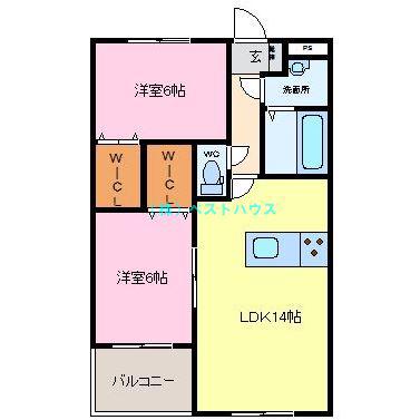GRAND STAGE(2LDK/4階)の間取り写真