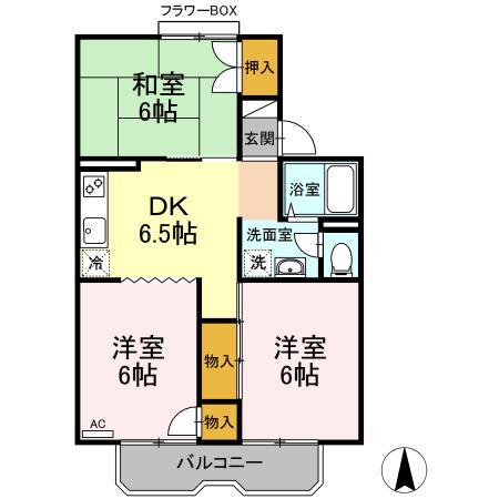 ルネ松洋(3DK/2階)の間取り写真