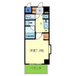 ラフォルテ南塚口(1K/3階)の間取り写真