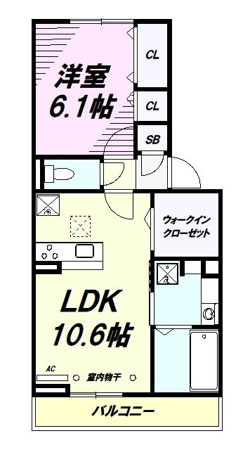トリア テュラー(1LDK/1階)の間取り写真
