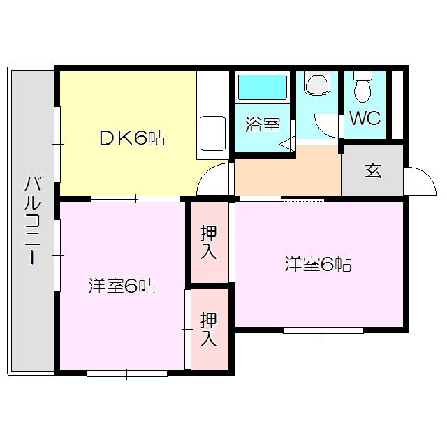トッププラザ(2DK/8階)の間取り写真