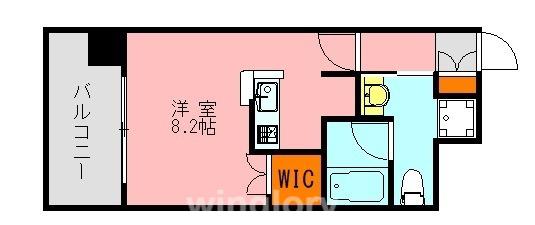 アソシアグロッツォ博多(ワンルーム/9階)の間取り写真