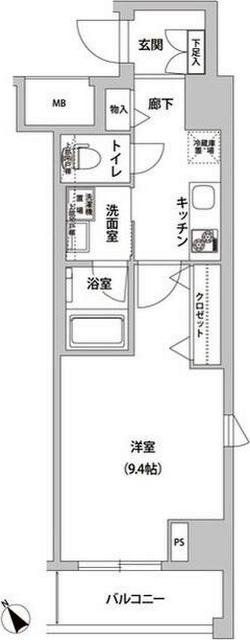 ラ・メージュ山下公園(1K/4階)の間取り写真